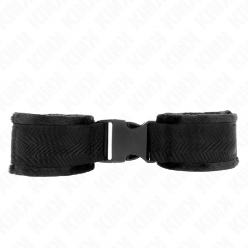 img_189459_58fa34c2bfb2be5f963f43ce6d830068_1.png KINK - MUÑEQUERAS NYLON NEGRO MODELO 1 AJUSTABLE 25-35 CM X 6 CM