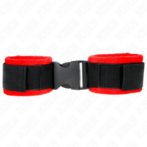 img_189467_c699f7cd4b5c907c90753512e39dccf1_1.png KINK - MUÑEQUERAS NYLON ROJO-NEGRO MODELO 1 AJUSTABLE 25-35 CM X 6 CM