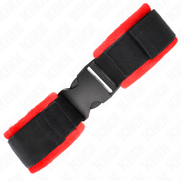 img_189470_61e04e0d2d10b1568fad2357190d2c06_1.png KINK - MUÑEQUERAS NYLON ROJO-NEGRO MODELO 1 AJUSTABLE 25-35 CM X 6 CM