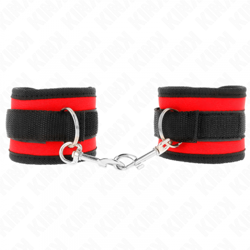 img_189471_b4fca623b98d9501c1d5a7ad2810a4b2_1.png KINK - MUÑEQUERAS NYLON ROJO-NEGRO MODELO 2 AJUSTABLE 18-35 CM X 6 CM