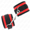 img_189474_4563f8c416d99094435bc2e40330dc58_1.png KINK - MUÑEQUERAS NYLON ROJO-NEGRO MODELO 2 AJUSTABLE 18-35 CM X 6 CM