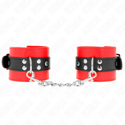 img_189505_1b2573c7c0cc87bf6edd9cdff76fc716_1.png KINK - MUÑEQUERAS ROJO CON CORREA NEGRO AJUSTABLE 17-28 CM X 6 CM