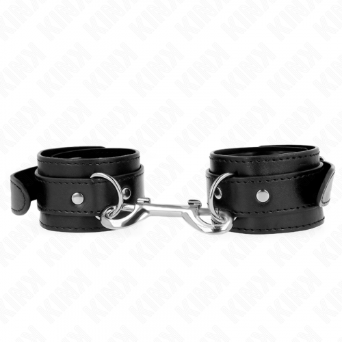 img_189521_1b9f7cb069a7215ece6998289e473151_1.png KINK - MUÑEQUERAS SIMPLES CON FILA DE REMACHES NEGRO AJUSTABLE 17-28 CM X 5 CM
