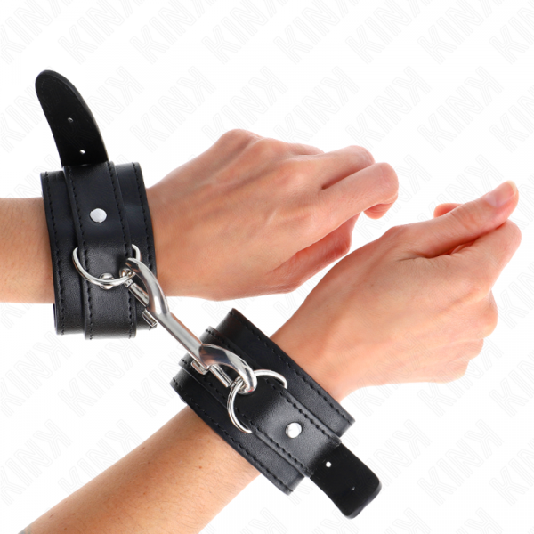 img_189523_c8532863a6d6ae25e8f4ba421bb95381_1.png KINK - MUÑEQUERAS SIMPLES CON FILA DE REMACHES NEGRO AJUSTABLE 17-28 CM X 5 CM