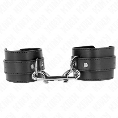 img_189525_65aeea7c02cfa20d8dffe591a1622e27_1.png KINK - MUÑEQUERAS SIMPLES CON FILA DE REMACHES Y HEBILLA GRANDE NEGRO AJUSTABLE 17-28 CM X 5 CM