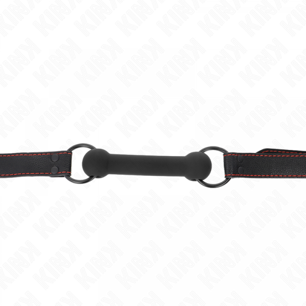 img_189549_1bc2a2069926f4e8a1cac54118e25552_1.png KINK - MORDAZA FORMA DE HUESO CON CORREA POLIPIEL NEGRO AJUSTABLE 41-57 CM