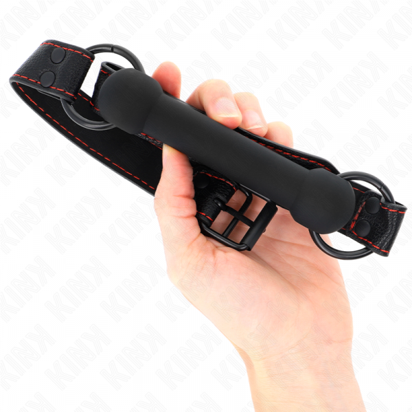img_189552_7145d14387dc28e39a3649f513fd7d3e_1.png KINK - MORDAZA FORMA DE HUESO CON CORREA POLIPIEL NEGRO AJUSTABLE 41-57 CM