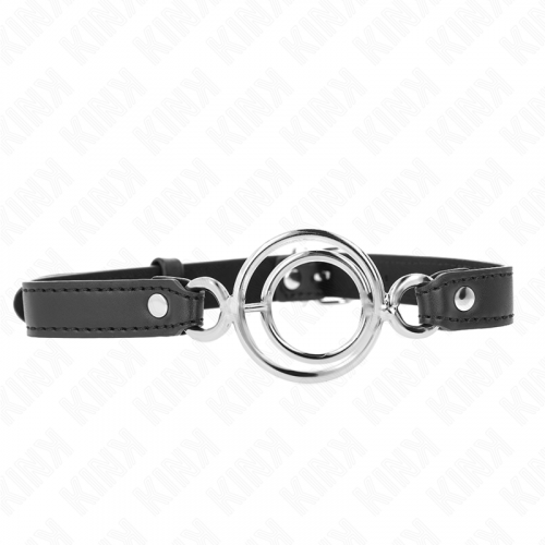 img_189589_02b5e00e3f52cbec53ba937333c10405_1.png KINK - MORDAZA CON MÚLTIPLES JUNTAS TÓRICAS 5 CM NEGRO 63 X 2.5 CM