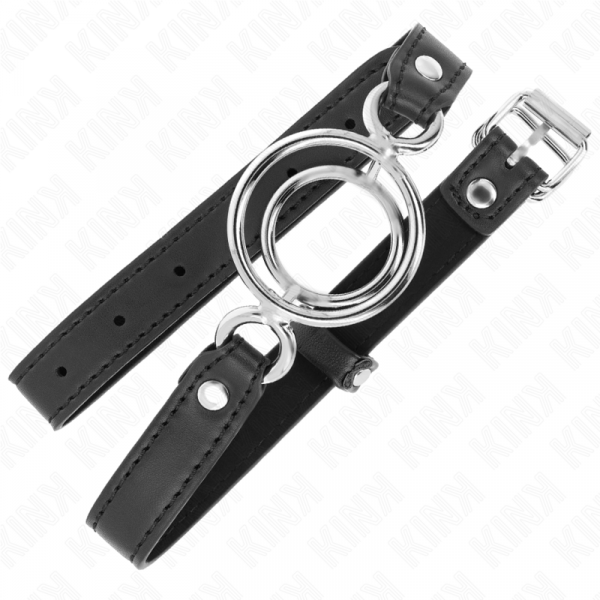 img_189592_13b03198b60e6dbc9fbb2e890f383663_1.png KINK - MORDAZA CON MÚLTIPLES JUNTAS TÓRICAS 5 CM NEGRO 63 X 2.5 CM