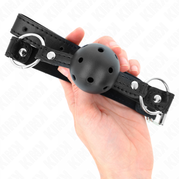 img_189615_061573b56f818a87705408f6b0c123e7_1.png KINK - MORDAZA DE BOLA 4.5 CM NEGRA DURA HUECA MODELO 1 63.5 X 2 CM