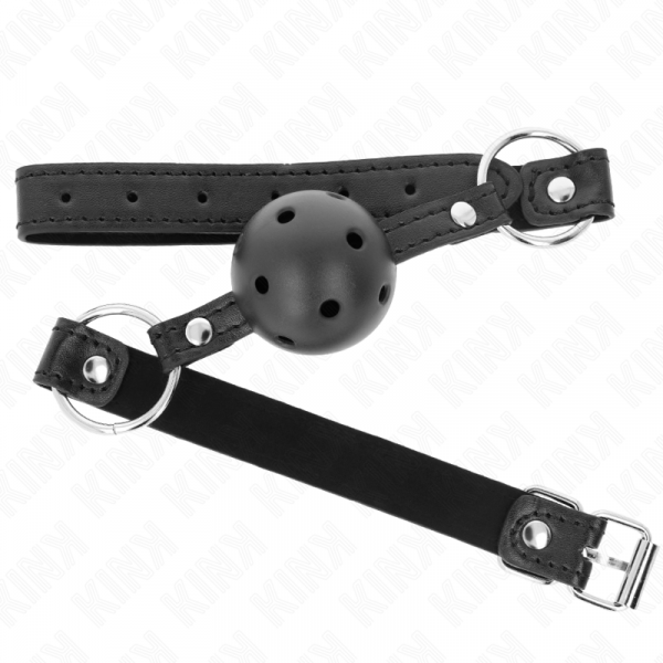 img_189617_ff684692b156e3791a69699eeed0e01f_1.png KINK - MORDAZA DE BOLA 4.5 CM NEGRA DURA HUECA MODELO 1 63.5 X 2 CM