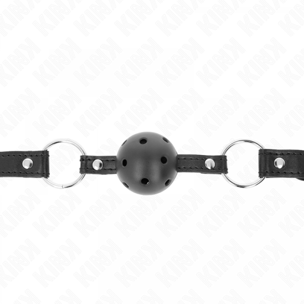 img_189618_94fa2d2dcb627f0fee62818d5e43f391_1.png KINK - MORDAZA DE BOLA 4.5 CM NEGRA DURA HUECA MODELO 1 63.5 X 2 CM