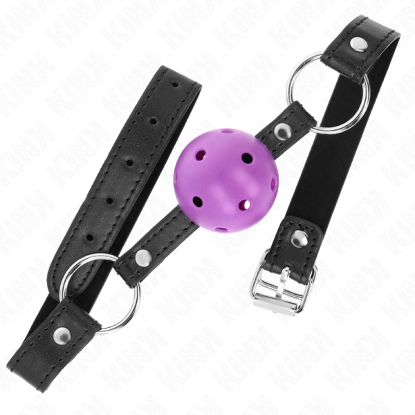 img_189622_1625d2e5ed28e343aef85d25527c0d50_1.png KINK - MORDAZA DE BOLA 4.5 CM MORADO DURA HUECA 63.5 X 2 CM
