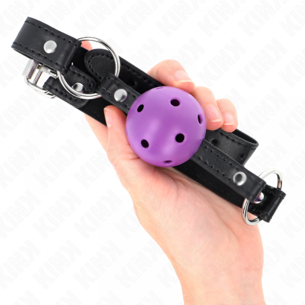 img_189625_2ffbbeccc07d8a9cb2df01bbea43f2da_1.png KINK - MORDAZA DE BOLA 4.5 CM MORADO DURA HUECA 63.5 X 2 CM