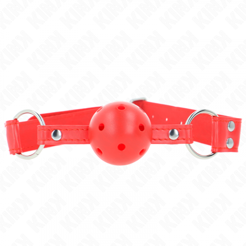 img_189628_7a6ae37a04bbaf505c2ca2a2439d8637_1.png KINK - MORDAZA DE BOLA 4.5 CM DURA HUECA ROJO COMPLETA 62 x 2 CM