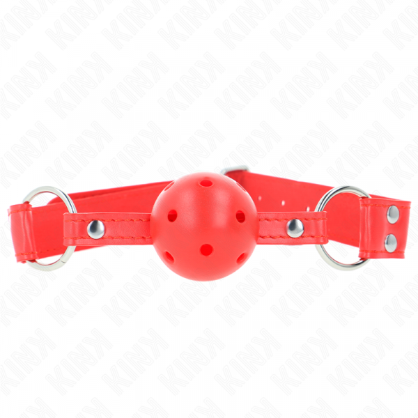 img_189628_7a6ae37a04bbaf505c2ca2a2439d8637_1.png KINK - MORDAZA DE BOLA 4.5 CM DURA HUECA ROJO COMPLETA 62 x 2 CM