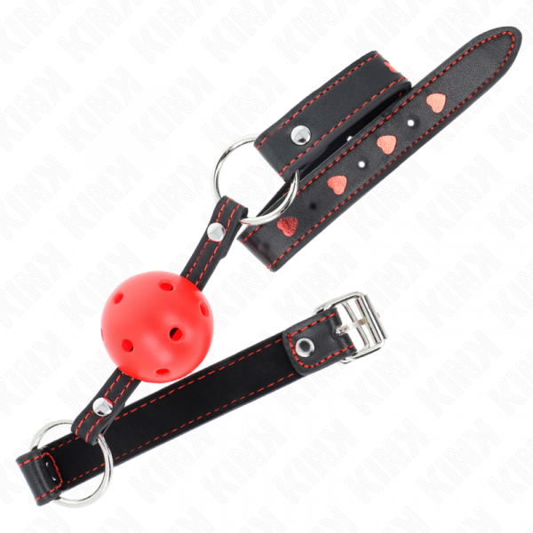 img_189635_47295ac3c221348f6b55d7ebc07f3da3_1.png KINK - MORDAZA DE BOLA 4.5 CM ROJA DURA HUECA MODELO 2 65 x 2.5 CM