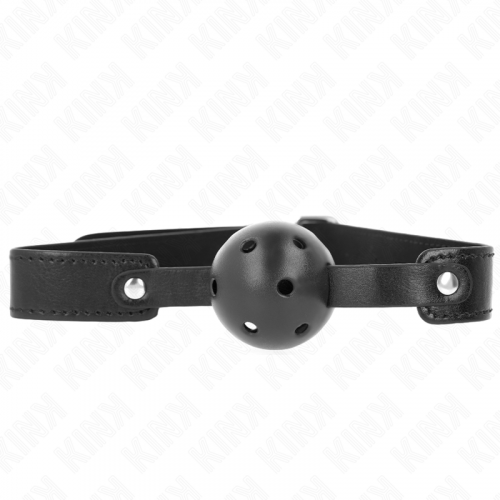 img_189636_42f4dde554215c24776cfcb55b1dc6f5_1.png KINK - MORDAZA DE BOLA 4.5 CM TRANSPIRABLE NEGRO 65 x 2.5 CM