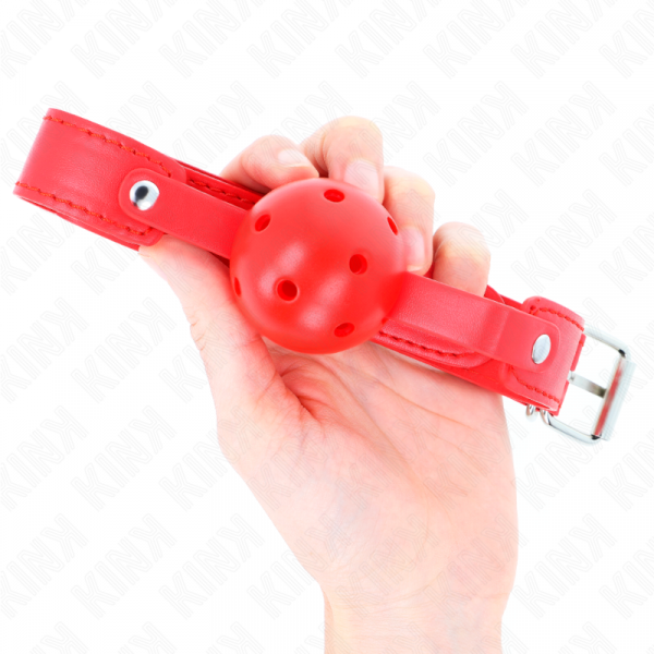 img_189645_1c0630b5b7dca90b7a1222353bb216e9_1.png KINK - MORDAZA DE BOLA 4.5 CM TRANSPIRABLE ROJO 65 x 2.5 CM