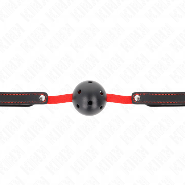 img_189648_9b89d4194d9252c3e614e92ee7ad1d33_1.png KINK - MORDAZA DE BOLA 4.5 CM DURA HUECA CON CINTURÓN ELÁSTICO 56 x 1.5 CM