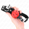 img_189662_87d4f8481a130acb8ce7439acd7ae918_1.png KINK - MORDAZA DE BOLA 4 CM TRANSPIRABLE CON DOBLE REMACHE ROJO 62 x 2.5 CM AJUSTABLE 42-58 CM