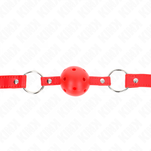 img_189668_3457e1fb0629e225f9804577717891ae_1.png KINK - MORDAZA DE BOLA 4 CM TRANSPIRABLE CON DOBLE REMACHE MODELO 1 ROJO 62 x 2.5 CM AJUSTABLE 42-58 CM