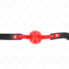 img_189672_4e4f76eadcae26b89a1569ae15585850_1.png KINK - MORDAZA DE BOLA 4 CM DURA HUECA ROJO CORREA NEGRA 60 x 2 CM AJUSTABLE 37-52 CM