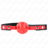 img_189673_eac8c6cbbb8cc9343e2f5f09c914840b_1.png KINK - MORDAZA DE BOLA 4 CM DURA HUECA ROJO CORREA NEGRA 60 x 2 CM AJUSTABLE 37-52 CM