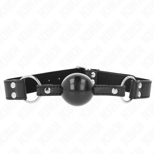img_189676_c313ec2e2a948a9fbd817d0afd25f960_1.png KINK - MORDAZA DE BOLA 4 CM SUAVE Y SÓLIDA CON CORREA DE POLIPIEL 62 x 2.5 CM AJUSTABLE 42-58 CM