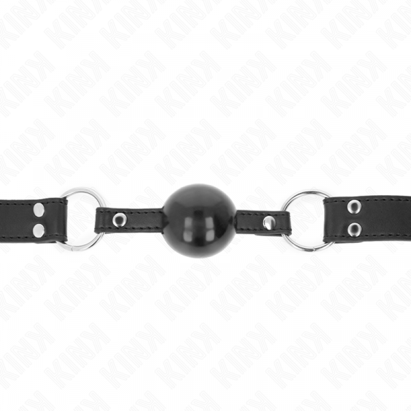 img_189677_015393886eb652e08d68de03ba2659f3_1.png KINK - MORDAZA DE BOLA 4 CM SUAVE Y SÓLIDA CON CORREA DE POLIPIEL 62 x 2.5 CM AJUSTABLE 42-58 CM