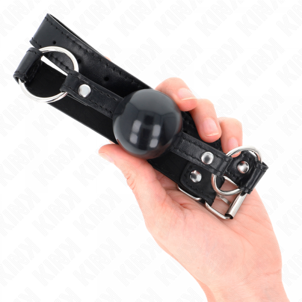 img_189693_d48f4a147d0a9e0f203e8455ee3545d7_1.png KINK - MORDAZA DE BOLA 4 CM TPE NEGRO 60 x 2 CM