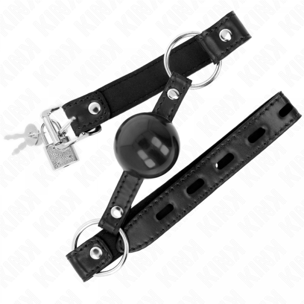 img_189695_9b22496f8fa42b0043d17258ec9717ed_1.png KINK - MORDAZA DE BOLA 4 CM TPE NEGRO 60 x 2 CM