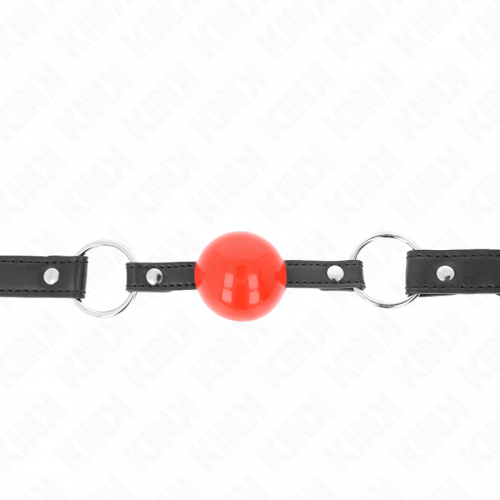 img_189696_a848f1fd35c96b6c9a59c311eaf7da52_1.png KINK - MORDAZA DE BOLA 4 CM CON CANDADO BOLA ROJA CORREA NEGRA 60 x 2 CM