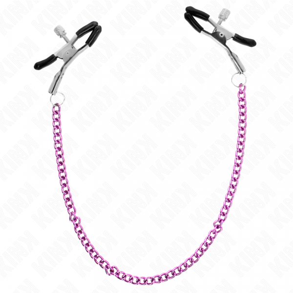 img_190009_2fcfe619dd8e8325037279aba78581a2_1.png KINK - PINZAS PARA PEZONES CON CADENA VIOLETA 30 CM