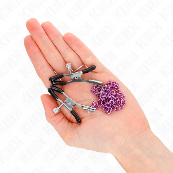 img_190012_f6c9954d7b9fb24456f7ed4f1072617e_1.png KINK - PINZAS PARA PEZONES CON CADENA VIOLETA 30 CM