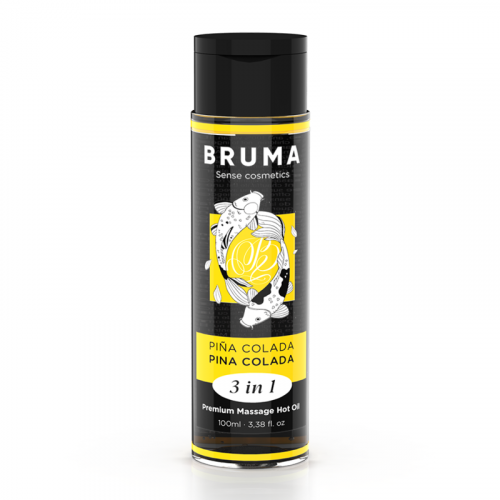 img_190091_7c08cf1add280709dc37ddc102f8d3bc_1.png BRUMA - ACEITE DE MASAJE PREMIUM EFECTO CALOR SABOR PIÑA COLADA 3 EN 1 - 100 ML