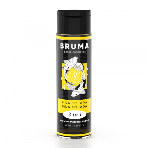 img_190091_7c08cf1add280709dc37ddc102f8d3bc_1.png BRUMA - ACEITE DE MASAJE PREMIUM EFECTO CALOR SABOR PIÑA COLADA 3 EN 1 - 100 ML