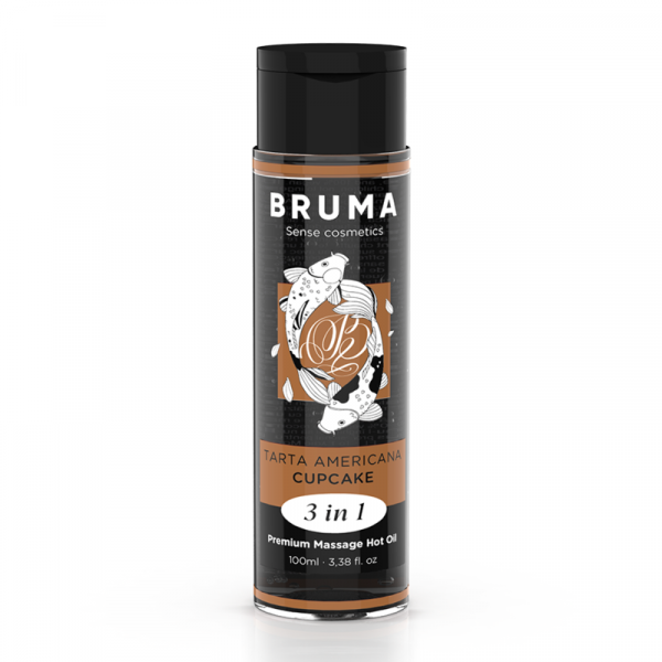 BRUMA - ACEITE DE MASAJE PREMIUM EFECTO CALOR SABOR TARTA AMERICANA 3 EN 1 - 100 ML