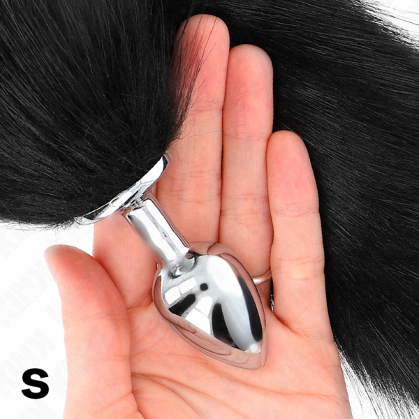 img_190195_5ebae3549e715fb7d789db078ff86677_1.png KINK - PLUG ANAL TALLA S 7 X 3 CM CON COLA SINTÉTICA 40 CM NEGRO