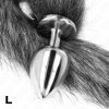 img_190200_fd26e8166c41d747e31797212106af34_1.png KINK - PLUG ANAL TALLA L 10 X 4 CM CON COLA SINTÉTICA 40 CM PLATEADO