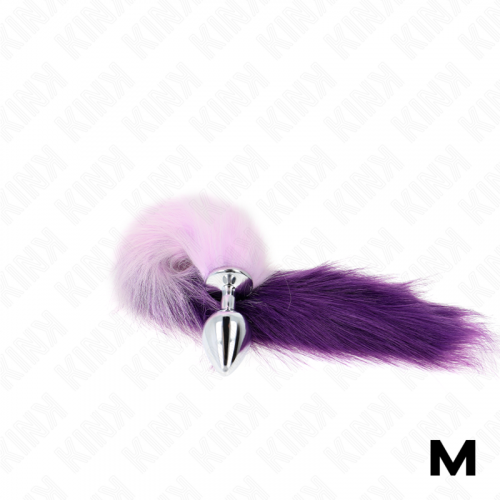 img_190214_4e2d78f0e816d5c89791d82ce411b13d_1.png KINK - PLUG ANAL TALLA M 8 X 3.5 CM CON COLA SINTÉTICA 40 CM VIOLETA