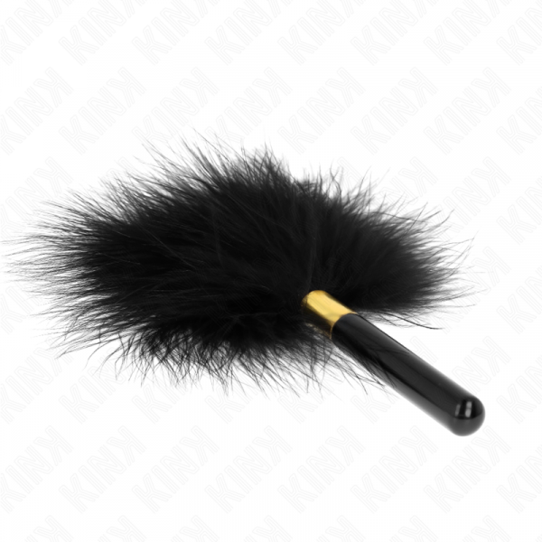 img_190218_d3c494943916085c42bcd4ea5162e943_1.png KINK - PLUMAS PARA COSQUILLAS METAL DORADO NEGRA 18 CM
