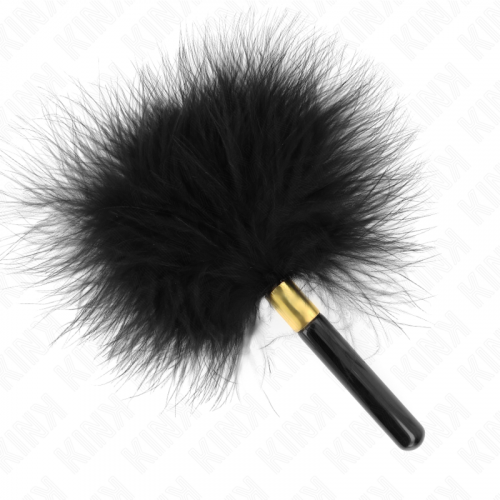 img_190219_b9d68580f479de763248315ec246ce2d_1.png KINK - PLUMAS PARA COSQUILLAS METAL DORADO NEGRA 18 CM