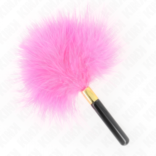 img_190224_6e4c142b9d7030032597aa6e0f92f27a_1.png KINK - PLUMAS PARA COSQUILLAS METAL DORADO FUCSIA 18 CM