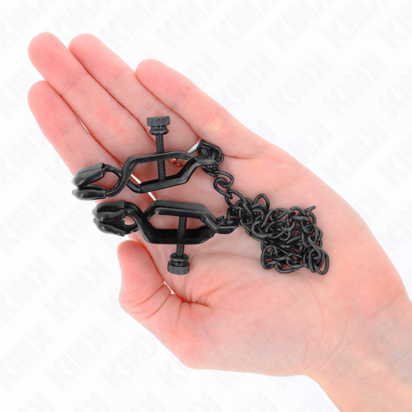 img_190253_06a9aa50a2126231bc994f686e37a96c_1.png KINK - PINZAS PARA PEZONES PLANAS NEGRO CON CADENA NEGRO 30 CM