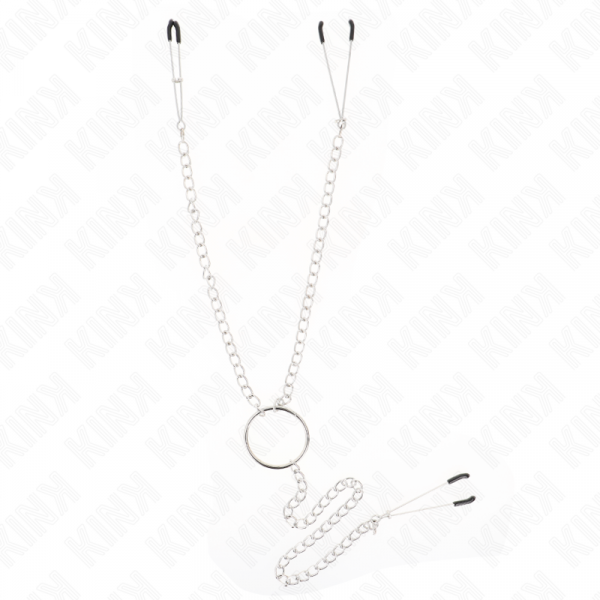 img_190258_71fa22c51487dcef91bf75da9031a57e_1.png KINK - PINZAS PARA PEZONES Y CLÍTORIS CON CADENA 30 CM MODELO 1