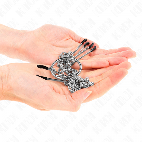 img_190261_62e1df6c6bb6b3c777cf2ccabaaa3189_1.png KINK - PINZAS PARA PEZONES Y CLÍTORIS CON CADENA 30 CM MODELO 1