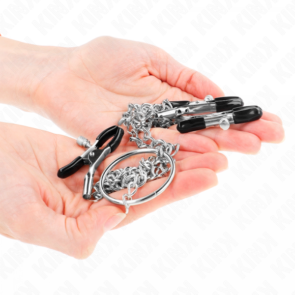 img_190263_d5445a7239a3989c60de176fb0f0d137_1.png KINK - PINZAS PARA PEZONES Y CLÍTORIS CON CADENA 30 CM MODELO 2