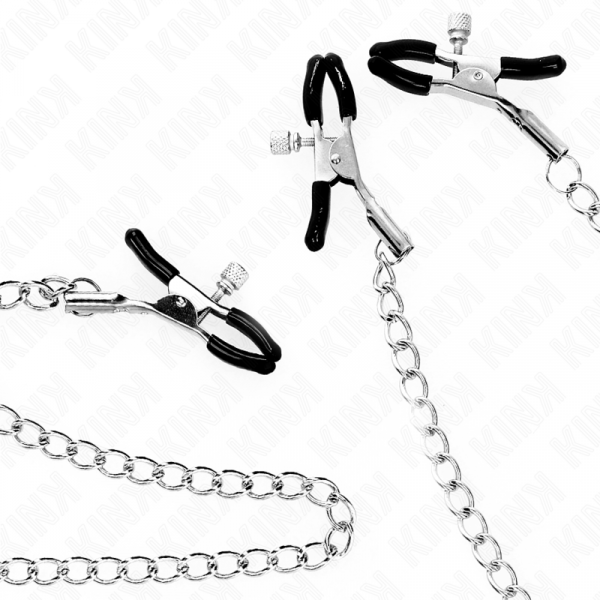 img_190265_84f157f86eaa4b3c5a35c0f715fee0ef_1.png KINK - PINZAS PARA PEZONES Y CLÍTORIS CON CADENA 30 CM MODELO 2