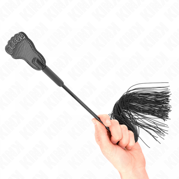 img_190281_4f5e62a758aab986b72a8fc58a2f368f_1.png KINK - PALA FORMA DE PIE CON LÁTIGO DE BORLA 31 CM